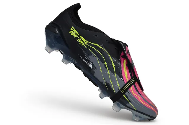 Adidas Black Pink Low-Cut Strap-Closure Firm-Ground Soccer Shoes 2