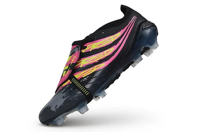 Adidas Black Pink Low-Cut Strap-Closure Firm-Ground Soccer Shoes 3