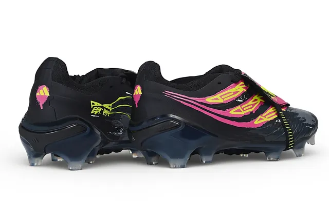 Adidas Black Pink Low-Cut Strap-Closure Firm-Ground Soccer Shoes 5