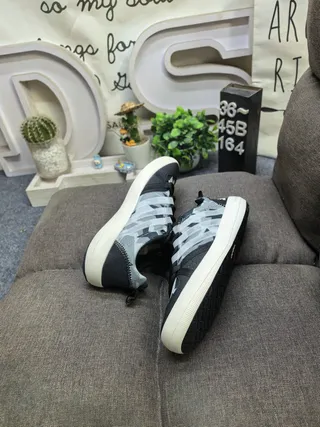 Adidas Black White Breathable Mesh Upper Three-Stripe Side Panel Lifestyle Sneakers 6