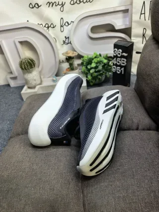 Adidas Black White Knit Upper Sculpted Midsole Lifestyle Sneakers 6