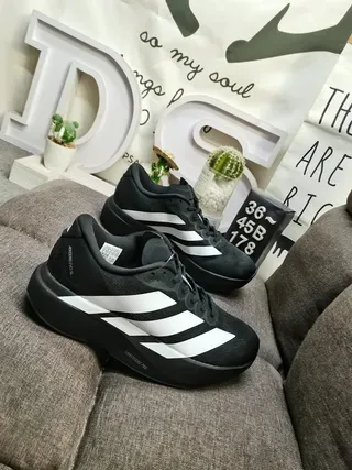 Adidas Black White Low-Top Knit Upper Lifestyle Sneakers 9