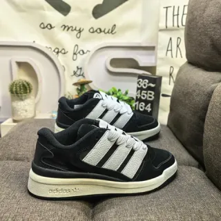Adidas Black White Low-Top Padded Collar Lifestyle Sneakers