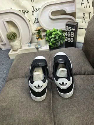 Adidas Black White Slip-On Elastic Cross-Strap Lifestyle Sneakers 8