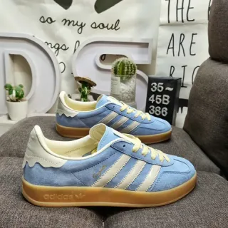 Adidas Blue Beige Low-Top Suede Upper Lifestyle Sneakers