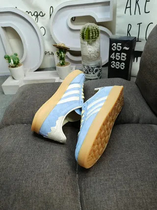 Adidas Blue Beige Low-Top Suede Upper Lifestyle Sneakers 6