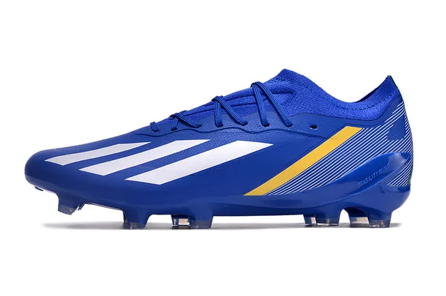 Adidas Blue Green Knit Collar Asymmetrical Lacing Firm-Ground Soccer Shoes 7