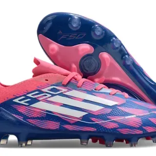 Adidas Blue Pink Low-Cut Synthetic Upper Molded Conical Studs Firm-Ground Soccer Shoes