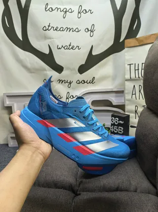 Adidas Blue Silver Engineered Mesh Upper Sculpted Midsole Running Shoes 5