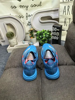 Adidas Blue Silver Engineered Mesh Upper Sculpted Midsole Running Shoes 8