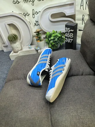 Adidas Blue Silver Vintage-Inspired Striped Side Panels Lifestyle Sneakers 6