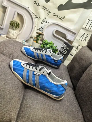 Adidas Blue Silver Vintage-Inspired Striped Side Panels Lifestyle Sneakers 7