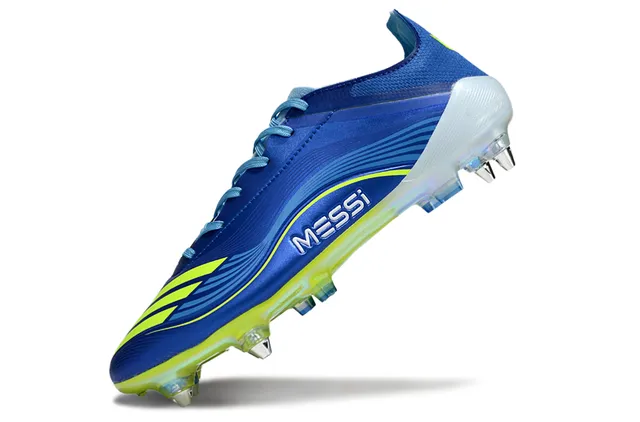 Adidas Blue Yellow Low-Cut Synthetic Upper Molded Studs Firm-Ground Soccer Shoes 3