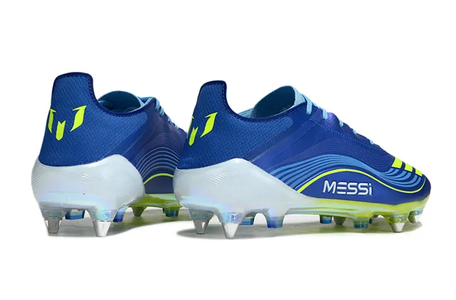 Adidas Blue Yellow Low-Cut Synthetic Upper Molded Studs Firm-Ground Soccer Shoes 5