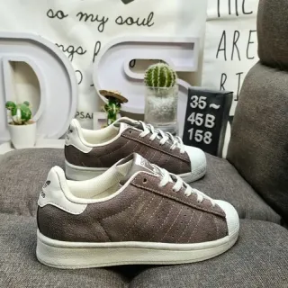 Adidas Brown White Low-Top Suede Upper Lifestyle Sneakers