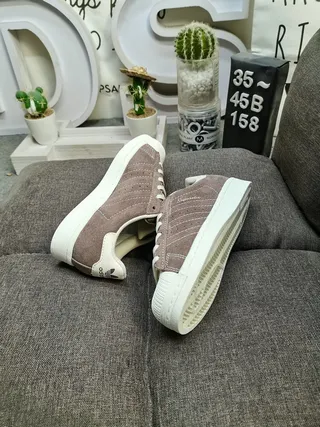 Adidas Brown White Low-Top Suede Upper Lifestyle Sneakers 6