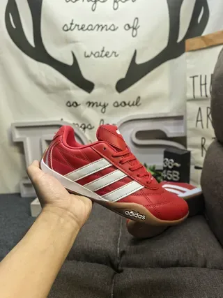 Adidas Copa Red White Quilted Leather Upper Three Stripes Sneakers 5