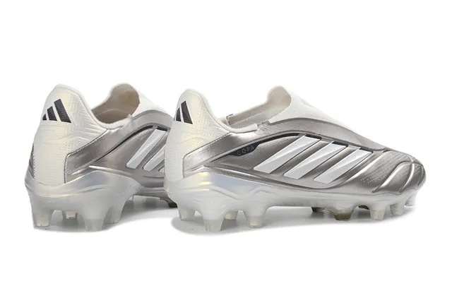 Adidas Copa রূপালী সাদা লেসবিহীন কলার ধাতব সিন্থেটিক উপর দৃঢ় গ্রাউন্ড ফুটবল জুতো 5