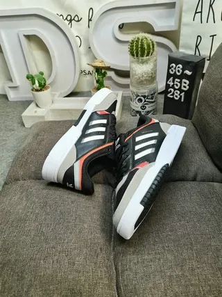 Adidas Drop Step White Gray Red Black Lifestyle Sneakers 6