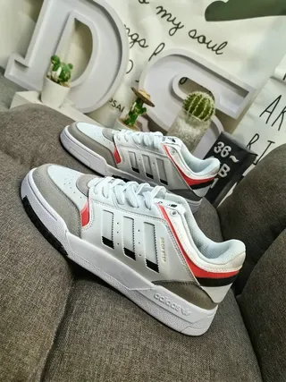 Adidas Drop Step White Gray Red Black Lifestyle Sneakers 16