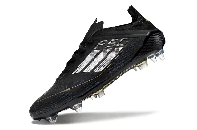 Adidas F50 কালো সোনা Low-Cut Synthetic Upper Sprintweb Cage Firm-Ground সকার জুতো 3