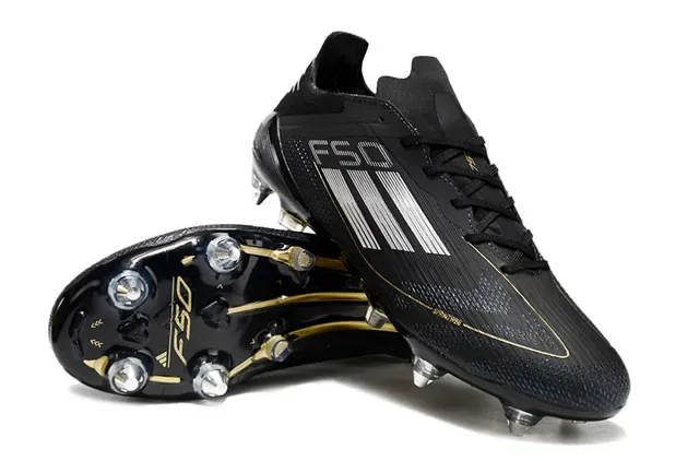 Adidas F50 কালো সোনা Low-Cut Synthetic Upper Sprintweb Cage Firm-Ground সকার জুতো 4