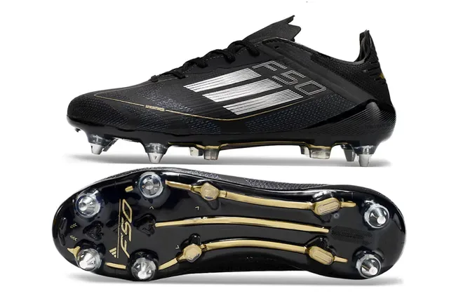 Adidas F50 কালো সোনা Low-Cut Synthetic Upper Sprintweb Cage Firm-Ground সকার জুতো 6