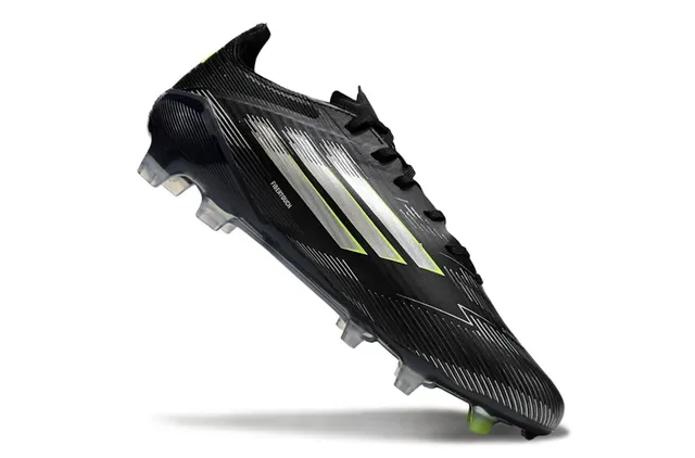 Adidas F50 Noir Vert Bas Coupe Upper Synthétique Lacets Asymétriques Firm-Ground Chaussures de Football 2