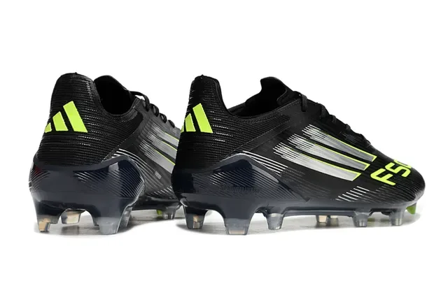 Adidas F50 Noir Vert Bas Coupe Upper Synthétique Lacets Asymétriques Firm-Ground Chaussures de Football 5
