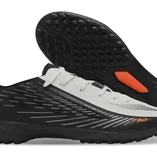 Adidas F50 Black Orange Synthetic Upper Diagonal Ribbed Texture Turf Soccer Shoes