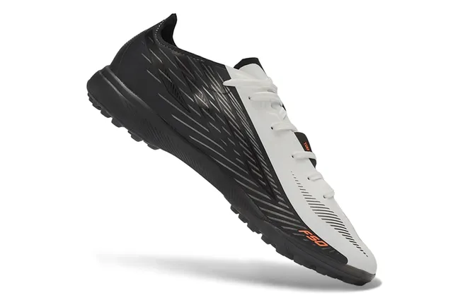 Adidas F50 Noir Orange Haut Synthétique Texture Côtière Diagonale Chaussures de Football Turf 2