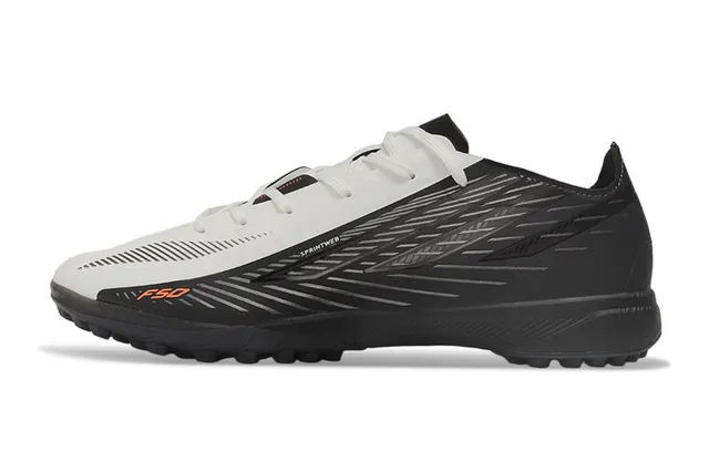 Adidas F50 Noir Orange Haut Synthétique Texture Côtière Diagonale Chaussures de Football Turf 7
