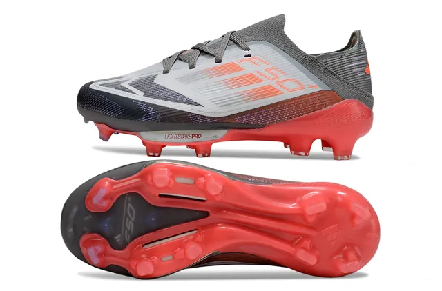 Adidas F50 Lightstrike Pro Red Gray Black Firm-Ground Soccer Shoes 2