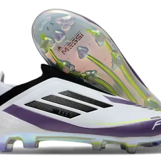 अदिदास F50 Messi White Purple Iridescent Firm Ground फुटबॉल जूते