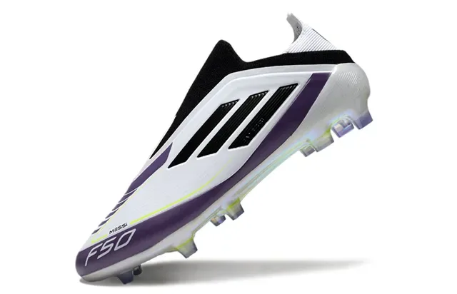Adidas F50 Messi White Purple Iridescent Firm Ground Chuteiras 3