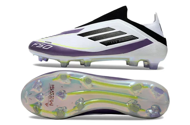 Adidas F50 Messi White Purple Iridescent Firm Ground Chuteiras 6