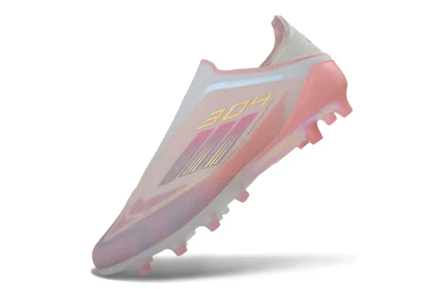 Adidas F50 Chaussures de soccer à empeigne rose transparente sans lacets sock-fit supérieure translucide semelle gradient translucide surface ferme 11