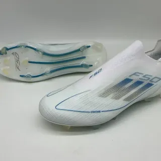 Adidas F50 Sprintweb White Blue Firm-Ground Soccer Shoes