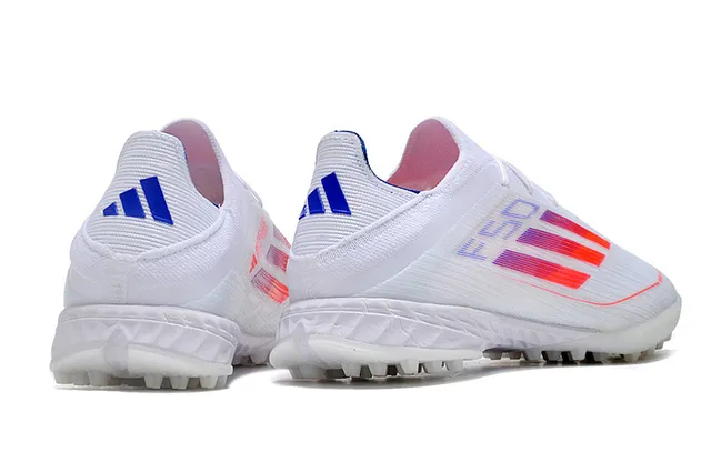 Adidas F50 White Red Lightweight Knit Upper Gradient Stripe Design Turf Soccer Shoes 4