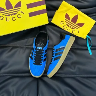 Adidas Gazelle Blue and Black Gucci Monogram Lifestyle Sneakers