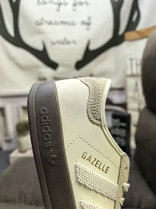 Adidas Gazelle Off-White and Gray Lifestyle Sneakers 3