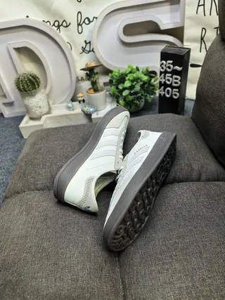 Adidas Gazelle Off-White and Gray Lifestyle Sneakers 6
