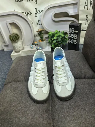 Adidas Gazelle Off-White and Gray Lifestyle Sneakers 10