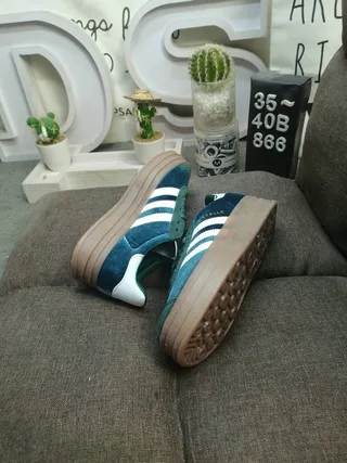 Adidas Gazelle Teal Suede and White Lifestyle Sneakers 6