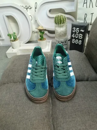 Adidas Gazelle Teal Suede and White Lifestyle Sneakers 10
