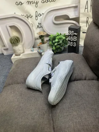 Adidas Gray Beige Laceless Dual-Strap Closure Molded Monochrome Upper Lifestyle Sneakers 6