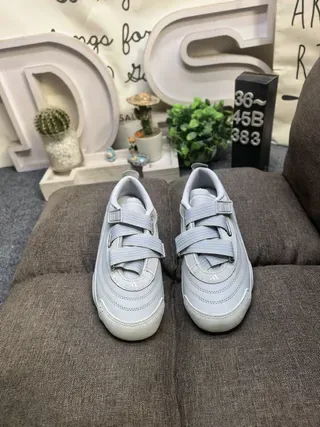 Adidas Gray Beige Laceless Dual-Strap Closure Molded Monochrome Upper Lifestyle Sneakers 10