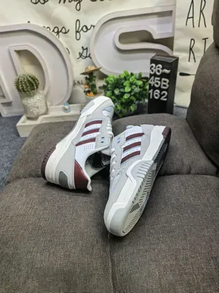 Adidas Tênis Lifestyle Cinza Preto Low-Top Camadas Sobrepostas 6