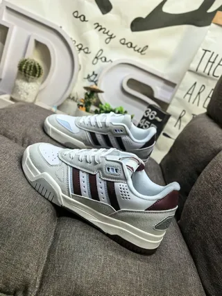 Adidas Tênis Lifestyle Cinza Preto Low-Top Camadas Sobrepostas 7