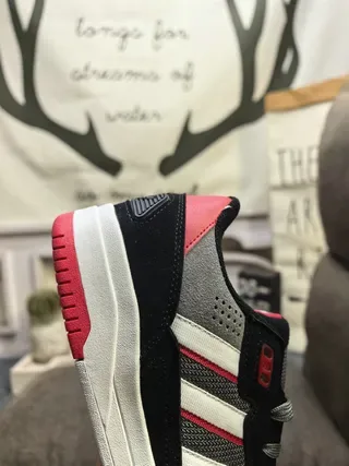 Adidas Tênis Lifestyle Cinza Preto Low-Top Camadas Sobrepostas 23